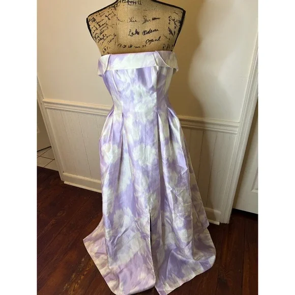 Sachin & Babi Brielle Gown Strapless Scatter Floral Violet Ice Purple Size 0 - Picture 5 of 13